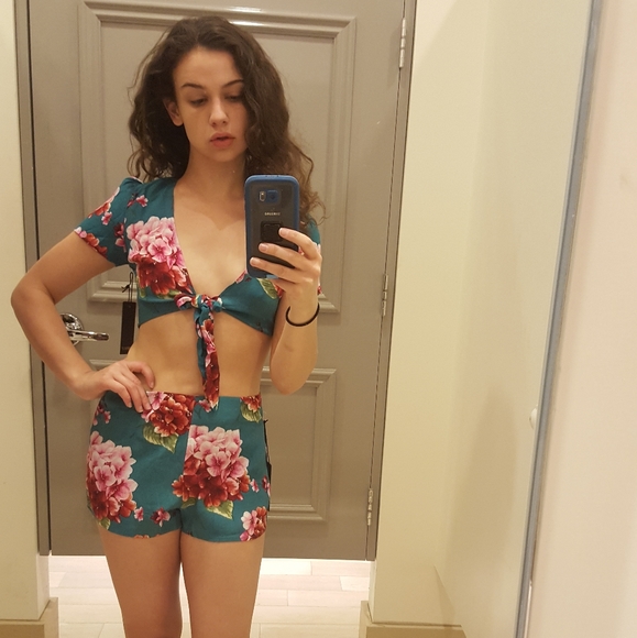 Forever21 Floral High Waist and Crop Top Set S - Picture 6 of 6